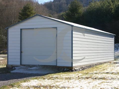 Garage Boxed Eave Roof 18w X 26l X 8h Single Car Metal Garage