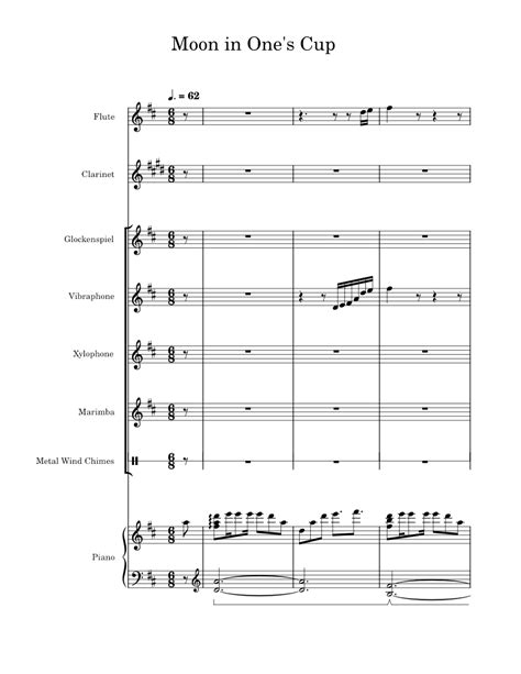 Moon In Ones Cup Sheet Music For Piano Flute Vibraphone