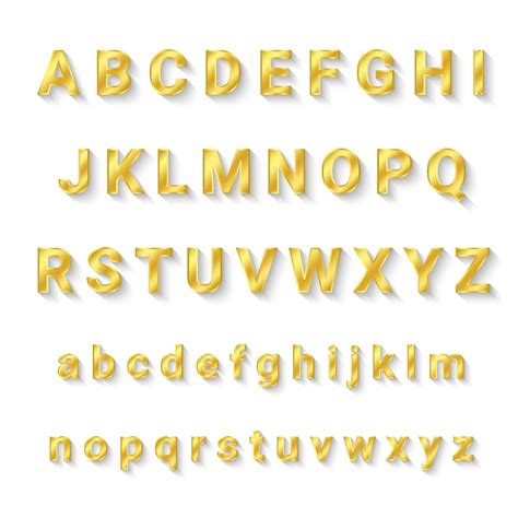 Gold Alphabet A To Z With Capital And Small Letters 2092931 Vector Art