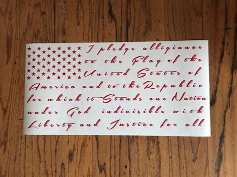 Pledge Of Allegiance Flag United States Of America Custom Vinyl Car