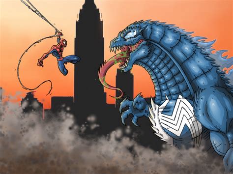 Spider Man Vs Venom Zilla By Jougeroth On Deviantart