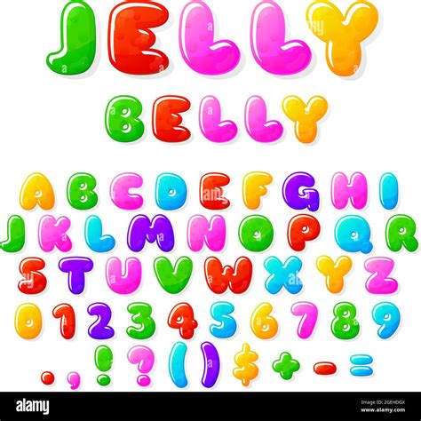 Jelly Alphabet Fruit Candy Font Typographics Cartoon Letters And