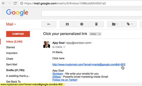 How To Include A Personalized Link In A Gmail Email Marketing Campaign