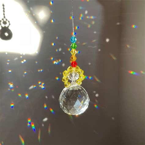 Hanging Prism Suncatcher For Windows Crystals Rainbow Light Etsy