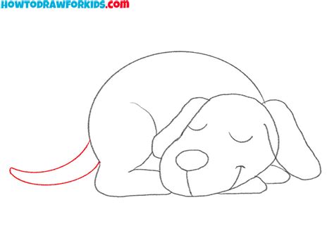 How To Draw A Sleeping Dog Easy Drawing Tutorial For Kids