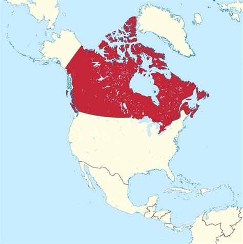 Canada On World Map Surrounding Countries And Location On Americas Map