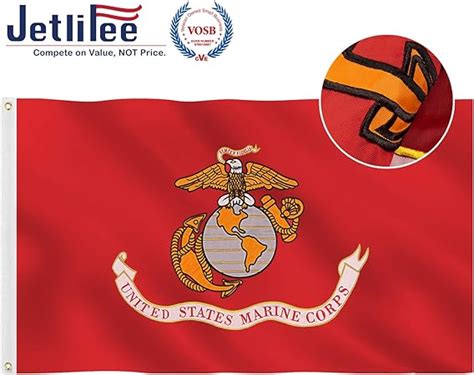 marine corps military flag 3 x 5 ft double sided embroidered flag u s