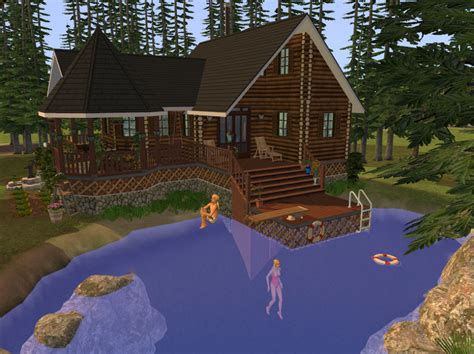 Mod The Sims Foundation Challenge Log Cabin By The Lake Minecraft