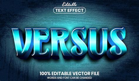 Premium Vector Versus Text Font Style Editable Text Effect
