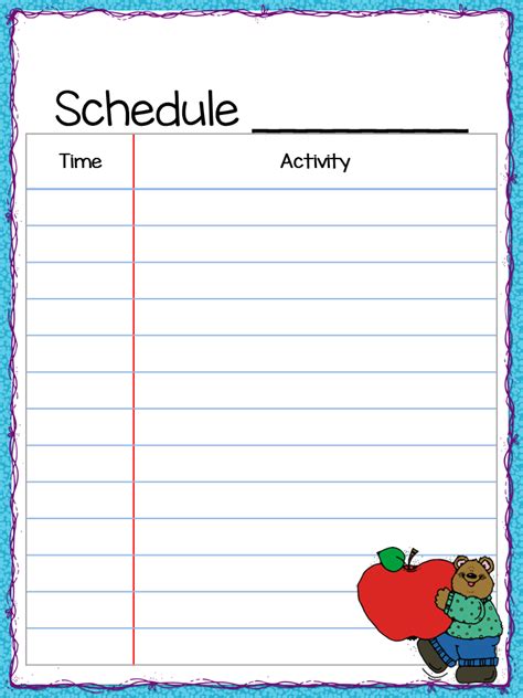 Printable Editable Daily Schedule Template Extra Large Printable