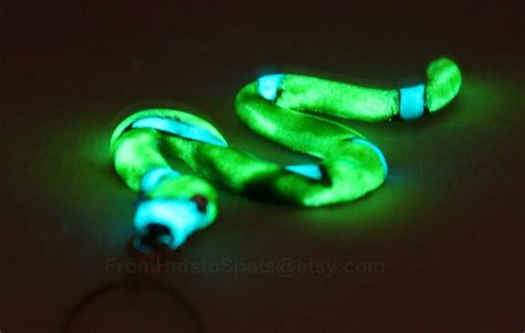 Green And Blue Striped Snake Glows In The Dark Hand Painted Serpent