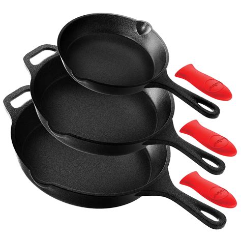 Fashion Frontier Large Online Sales Set Of 3 Cast Iron Skillet Frying