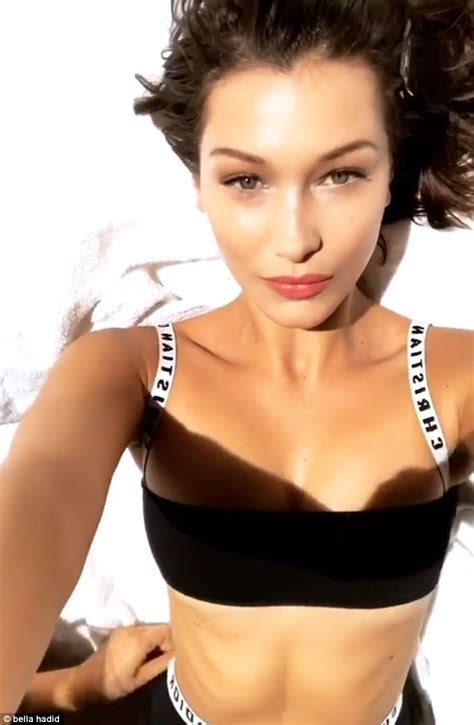 Bella Hadid Flashes The Flesh In Tiny Black Bikini For Dior Shoot