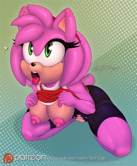 Rule 34 2016 Alternate Body Type Amy Rose Anthro Areola Big Breasts Breasts Erect Nipples