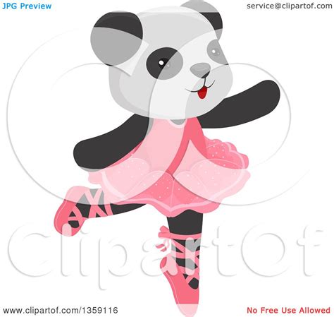 Clipart Of A Cute Dancing Panda Ballerina Royalty Free Vector