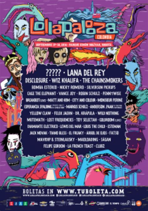 Well you're in luck, because here they. Lollapalooza lineup announced - The Bogotá Post