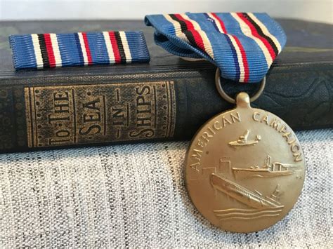 Wwii American Campaign Medal And Ribbon Original Etsy Military Medals Red And