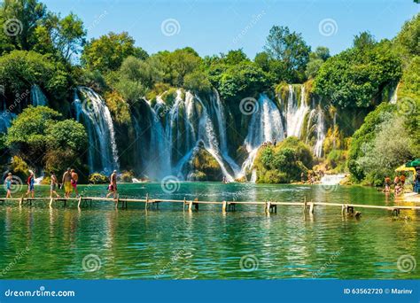Kravice Waterfall On Trebizat River In Bosnia And Herzegovina Editorial