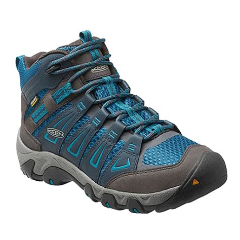 Keen Oakridge Mid Womens Grey Blue Waterproof Walking Camping Shoes Ebay