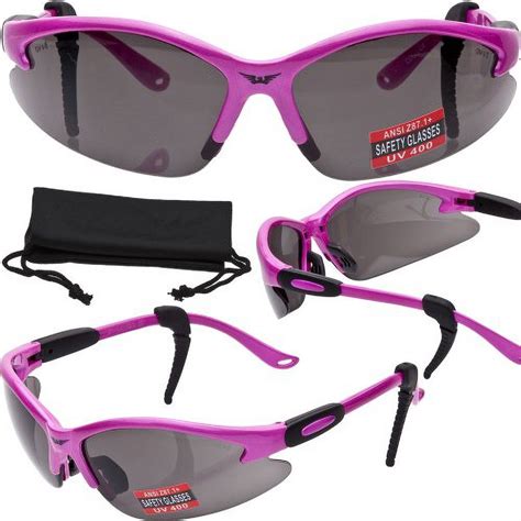 cougar safety glasses hot pink frame smoke lens