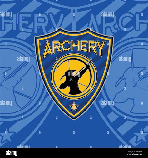Archery Sports Badge Archer Logo In Shield Design Inspiration Stock