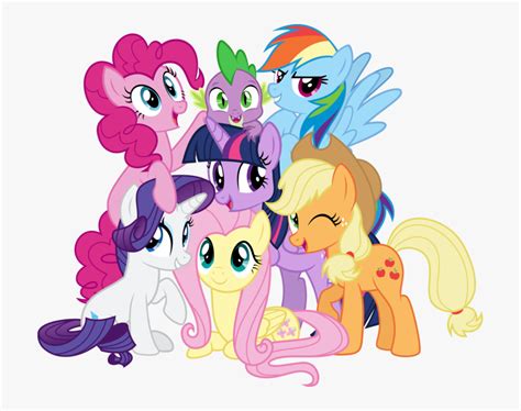 My Little Pony Mane 6 And Spike Hd Png Download Transparent Png