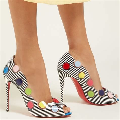 louboutin s playful ladybug polka dot pumps with clear disc insets