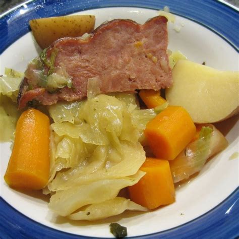 slow cooker boiled dinner with ham slowsi