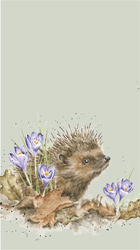 New Beginnings Hedgehog Phone Wallpaper By Wrendale Designs Animal