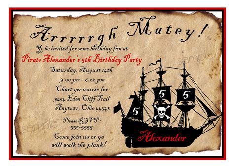 Free Printable Pirate Birthday Party Invitations | Dolanpedia