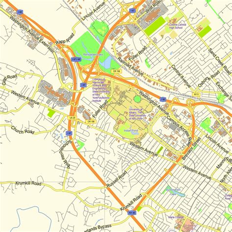 Albany Ny Us Individueller Stadtplan Detaillierte Karte Etsy