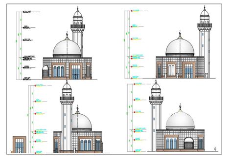 Elevation Drawing Of The Mosque In Dwg File Cadbull My Xxx Hot Girl