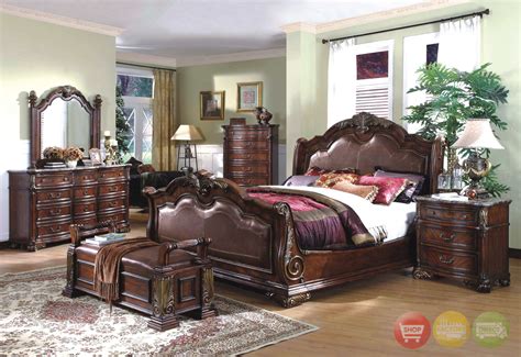 A good dressing table with a mirror is also useful for creating a good appearance when. Royale Sleigh Dark Bed Luxury Bedroom Furniture Set|Free ...