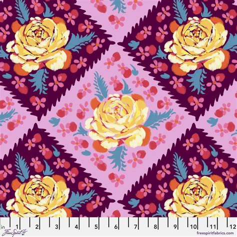 Rose Tile Plum Fluent By Anna Maria Horner Petting Fabric