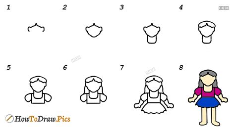 How To Draw A Girl Step By Step Pictures
