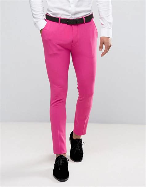 Asos Synthetic Super Skinny Prom Suit Pants In Pink For Men Lyst