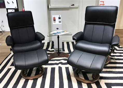 5% rewards with club o · free shipping over $45 · easy returns Stressless Admiral Paloma Black Leather Recliner Chair and ...