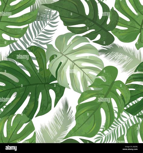 Floral Seamless Pattern Tropical Leaves Background Palm Tree Leaf