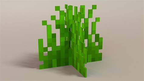 3d Model Minecraft Grass Vr Ar Low Poly Cgtrader