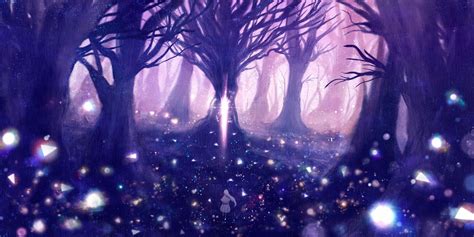 Purple Anime Forest Wallpapers Wallpaper Cave