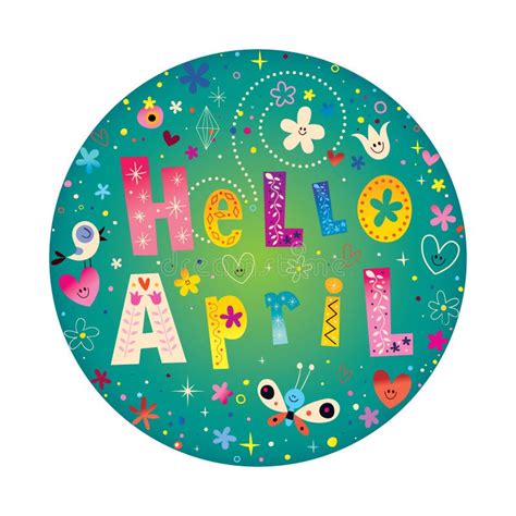 Hello April Spring Card Stock Vector Illustration Of Lettering 67008972