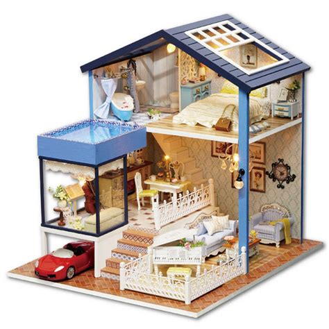 Exquisite Miniature Diy Doll House With Furniture And Lights Home
