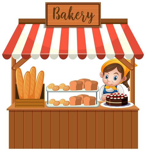 Front Of Bakery Shop With Baker Isolated On White Background 1782805