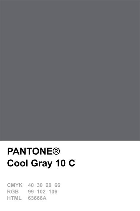 Pantone Cool Gray 10 C Color Palette In 2019 Pantone Colour