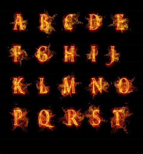 Sedang cari font free fire dan bingung cara membuatnya? Silhouette Of A Flame Letters Font Illustrations, Royalty ...