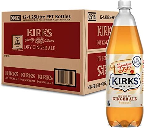 Kirks Dry Drinking Ginger Ale Soft Drink Multipack Bottles X L