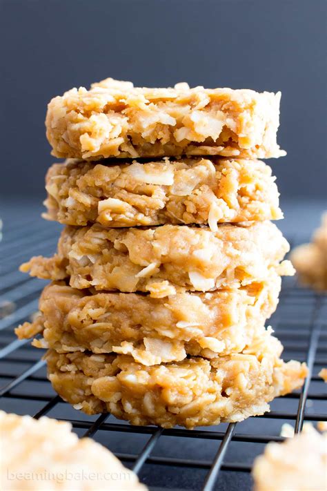 These cookies are every bit as tasty as the normal chocolate peanut butter no bake cookie. 4 Ingredient No Bake Peanut Butter Coconut Oatmeal Cookies (Gluten-Free, Vegan, Dairy-Free, One ...
