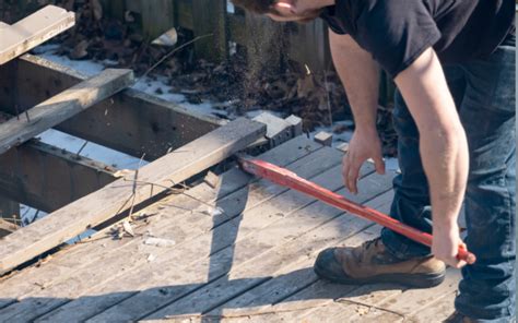 How To Demolish A Wooden Deck Deck Removal Tips Deck Demolition