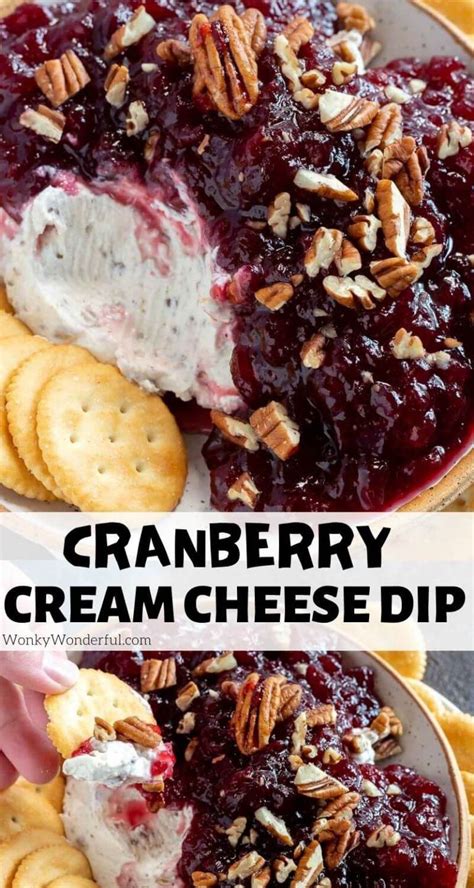 Easy Cranberry Cream Cheese Dip Wonkywonderful