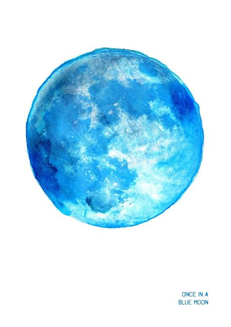 A Blue Moon Is Shown On A White Background